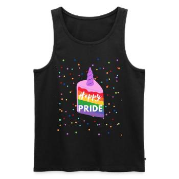 Happy Pride - Liebe ist Liebe - Männer Premium Bio Tank Top - Schwarz - Vorne - AI Model Male 178 light (178cm)