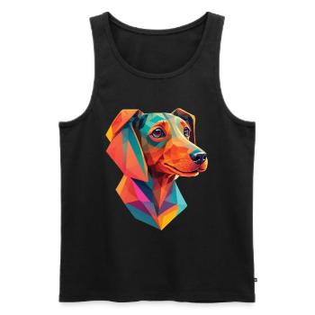 Dachshund Dog Dogs Design Dachshund Pet - Men's Premium Organic Tank Top - black - Front - Michal (187cm)