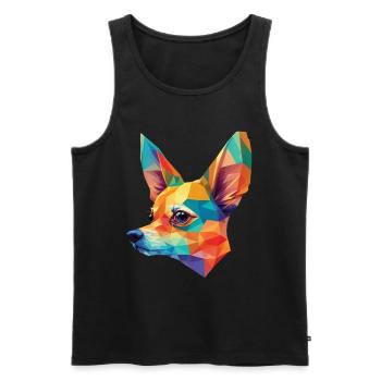 Chihuahua Polygon Art Dogs Design Dog Breed - Débardeur bio Premium Homme - noir - Devant - AI Model Male 178 light (178cm)