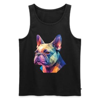 Conception de chiens de chien bouledogue français - Débardeur bio Premium Homme - noir - Devant - AI Model Male 178 light (178cm)
