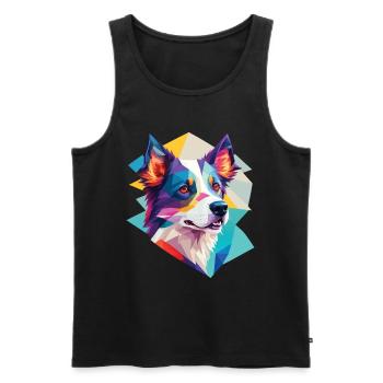 Border Collie Dogs Design Collie Dog Puppy Animal - Débardeur bio Premium Homme - noir - Devant - AI Model Male 178 light (178cm)