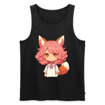 Anime Kawaii Manga Girl Fox Chibi Otaku - Débardeur bio Premium Homme - noir - Devant - Michal (187cm)