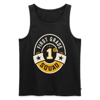 Erstes Kaderteam der 1. Klasse zurück in die Schule - Männer Premium Bio Tank Top - Schwarz - Vorne - AI Model Male 178 light (178cm)