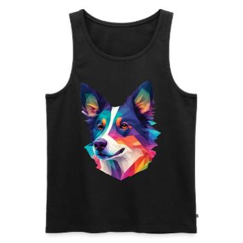 Border Collie Dog Dog Race Collie Dog Design - Débardeur bio Premium Homme - noir - Devant - AI Model Male 178 light (178cm)