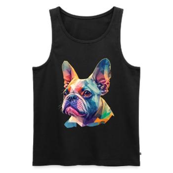 Französische Bulldogge Hund lustige Hunde Kunst - Männer Premium Bio Tank Top - Schwarz - Vorne - Michal (187cm)