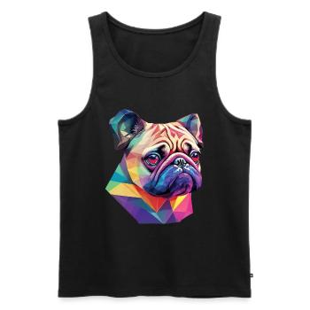 Carlin Chien Mignon Race de chien Carlins Chiens Pug Design - Débardeur bio Premium Homme - noir - Devant - Michal (187cm)