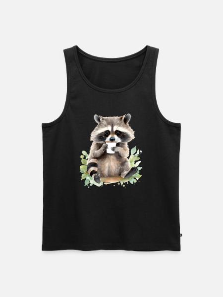Waschbecken mit Kaffee -Aquarellstil - Männer Premium Bio Tank Top - Schwarz