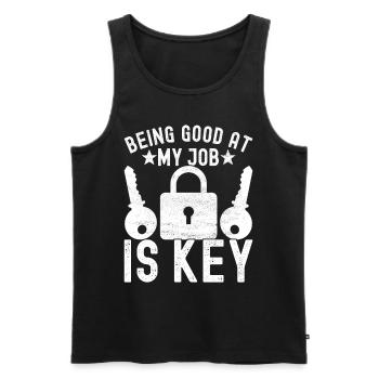 Schlüsseldienst Locksmith Dietrich - Männer Premium Bio Tank Top - Schwarz - Vorne - AI Model Male 178 light (178cm)
