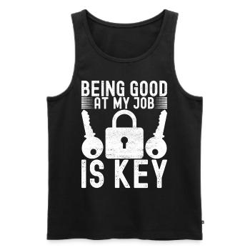 Schlüsseldienst Locksmith Dietrich - Männer Premium Bio Tank Top - Schwarz - Vorne - AI Model Male 178 light (178cm)