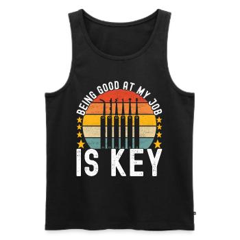 Schlüsseldienst Locksmith Dietrich - Männer Premium Bio Tank Top - Schwarz - Vorne - AI Model Male 178 light (178cm)