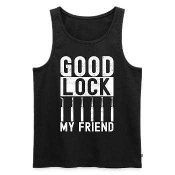 Schlüsseldienst Locksmith Dietrich - Männer Premium Bio Tank Top - Schwarz - Vorne - AI Model Male 178 light (178cm)