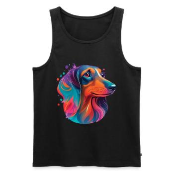 Teckel Teckel Chien Chiens Chiens Chien Amour Pet - Débardeur bio Premium Homme - noir - Devant - Michal (187cm)