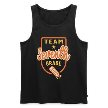 Team Seventh Grade Teacher Student Back to School - Men's Premium Organic Tank Top - black - Front - AI Model Male 178 light (178cm)