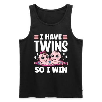 Ich Habe Zwillinge Also Gewinne Ich Zwilling - Männer Premium Bio Tank Top - Schwarz - Vorne - AI Model Male 178 light (178cm)