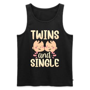 Gemini and single sarcastic humor Gemini - Men's Premium Organic Tank Top - black - Front - AI Model Male 178 light (178cm)