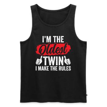 I'm the oldest twin, I make the rules - Men's Premium Organic Tank Top - black - Front - AI Model Male 178 light (178cm)