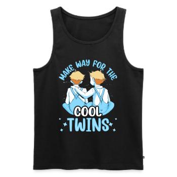 Make room for the cool twins Gemini - Men's Premium Organic Tank Top - black - Front - Michal (187cm)
