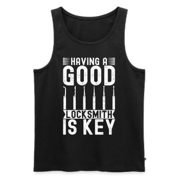 Schlüsseldienst Locksmith Dietrich - Men's Premium Organic Tank Top - black - Front - Michal (187cm)