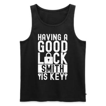 Schlüsseldienst Locksmith Dietrich - Männer Premium Bio Tank Top - Schwarz - Vorne - AI Model Male 178 light (178cm)