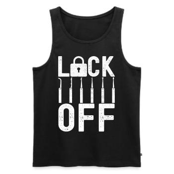 Schlüsseldienst Locksmith Dietrich - Men's Premium Organic Tank Top - black - Front - Michal (187cm)