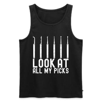Schlüsseldienst Locksmith Dietrich - Männer Premium Bio Tank Top - Schwarz - Vorne - AI Model Male 178 light (178cm)