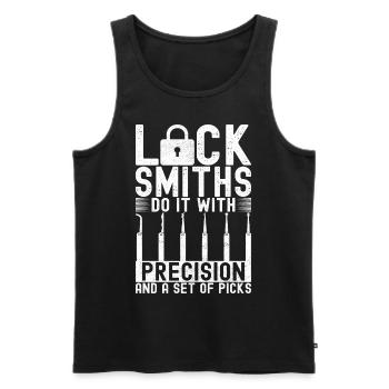 Schlüsseldienst Locksmith Dietrich - Männer Premium Bio Tank Top - Schwarz - Vorne - AI Model Male 178 light (178cm)