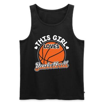 Cette fille aime le basketteur - Débardeur bio Premium Homme - noir - Devant - Michal (187cm)