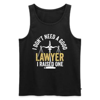 Don't need a good lawyer, raised one - Men's Premium Organic Tank Top - black - Front - AI Model Male 178 light (178cm)