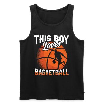 Ce garçon aime le basketteur - Débardeur bio Premium Homme - noir - Devant - Michal (187cm)