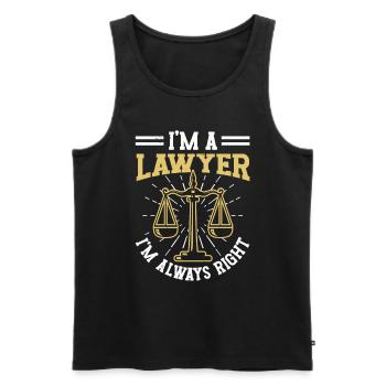 I am a lawyer and I am always right lawyer - Men's Premium Organic Tank Top - black - Front - AI Model Male 178 light (178cm)