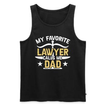 Mon avocat préféré m’appelle Papa Jurist Jura - Débardeur bio Premium Homme - noir - Devant - Michal (187cm)