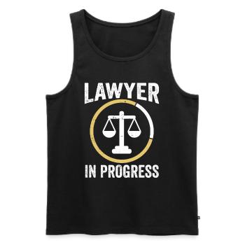 Avocat Travail en cours Avocat Avocat Droit - Débardeur bio Premium Homme - noir - Devant - Michal (187cm)