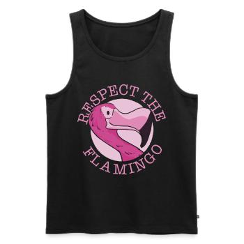 Respect the flamingo cute animal flamingos - Men's Premium Organic Tank Top - black - Front - Michal (187cm)