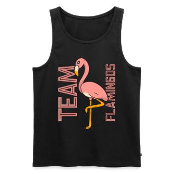 Équipe Flamants roses Dictons Mignon Flamant rose Animal - Débardeur bio Premium Homme - noir - Devant - AI Model Male 178 light (178cm)