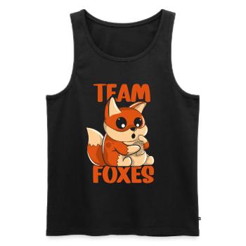 Team Foxes Sayings Fox Lover Animal - Men's Premium Organic Tank Top - black - Front - AI Model Male 178 light (178cm)