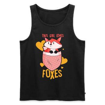 This girl loves foxes lover animal fox - Men's Premium Organic Tank Top - black - Front - AI Model Male 178 light (178cm)