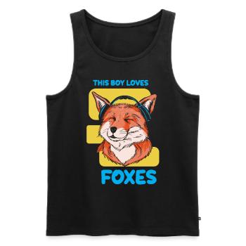 This boy loves foxes animal fox lover - Men's Premium Organic Tank Top - black - Front - AI Model Male 178 light (178cm)
