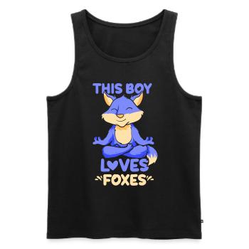 This boy loves foxes fox lover animal - Men's Premium Organic Tank Top - black - Front - AI Model Male 178 light (178cm)