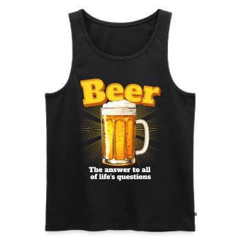 Funny For Beer Lovers - Men's Premium Organic Tank Top - black - Front - AI Model Male 178 light (178cm)