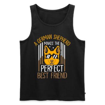 German Shepherd is perfect best friend - Men's Premium Organic Tank Top - black - Front - AI Model Male 178 light (178cm)