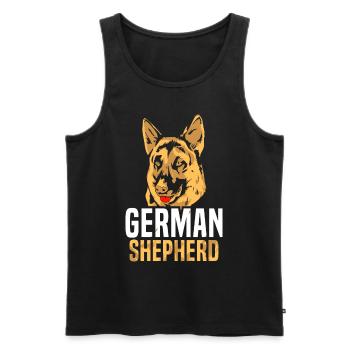 German Shepherd Pet Cute Lover - Men's Premium Organic Tank Top - black - Front - Michal (187cm)