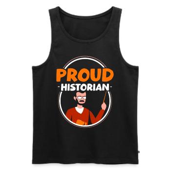 Proud Historian History Profession History - Men's Premium Organic Tank Top - black - Front - AI Model Male 178 light (178cm)