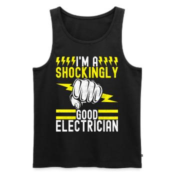 Electrician Electronics Technician - Men's Premium Organic Tank Top - black - Front - Michal (187cm)