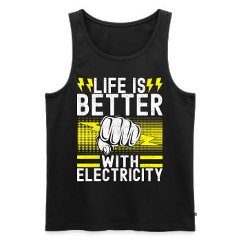 Electrician Electronics Technician - Men's Premium Organic Tank Top - black - Front - Michal (187cm)