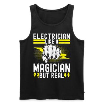 Electrician Electronics Technician - Men's Premium Organic Tank Top - black - Front - Michal (187cm)
