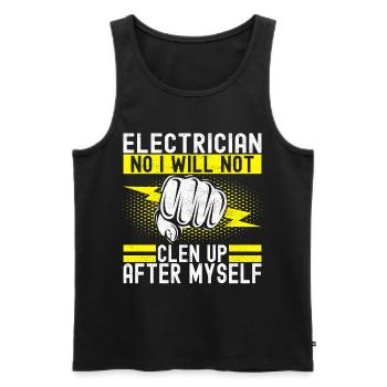 Electrician Electronics Technician - Men's Premium Organic Tank Top - black - Front - Michal (187cm)