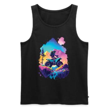 Motocross Quad Quad Rider Race Outdoor Dirt Bike - Men's Premium Organic Tank Top - black - Front - AI Model Male 178 light (178cm)