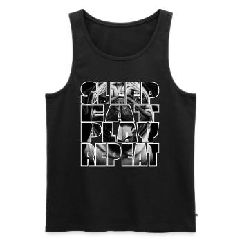 Lustiger und süßer Mopshund - Männer Premium Bio Tank Top - Schwarz - Vorne - AI Model Male 178 light (178cm)