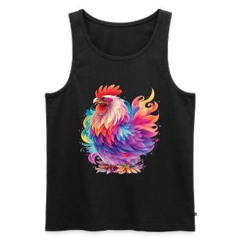 Poulet coloré Poulet Amateur Poulet Design - Débardeur bio Premium Homme - noir - Devant - Michal (187cm)