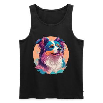 Berger Australien Chien Chien Amoureux Chiens - Débardeur bio Premium Homme - noir - Devant - Michal (187cm)
